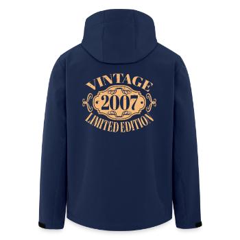 Jahrgang 2007 - 16 Jahre, 16. Geburtstag Teens - Recycelte Männer Softshell-Jacke von Stanley/Stella - Navy - Hinten - AI Model Male 185 light (185cm)