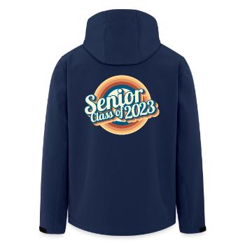 Senior Class Of 2023 Retro Graduation Party Gift - Men’s Recycled Softshell Jacket by Stanley/Stella - navy - Back - AI Model Male 185 light (185cm)