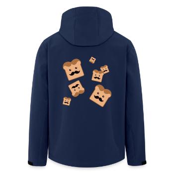 Toast with moustache - Men’s Recycled Softshell Jacket by Stanley/Stella - navy - Back - AI Model Male 185 light (185cm)