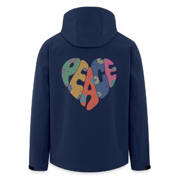 Colorful Peace Flower Heart For Men Women & Kids - Men’s Recycled Softshell Jacket by Stanley/Stella - navy - Back - AI Model Male 185 light (185cm)