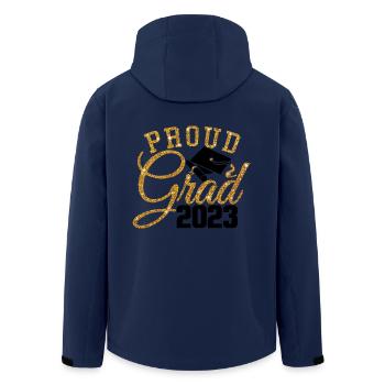 Soirée de remise des diplômes des étudiants diplômés Proud Grad 2023 - Veste softshell homme en polyester recyclé Stanley/Stella - marine - Dos - AI Model Male 185 light (185cm)