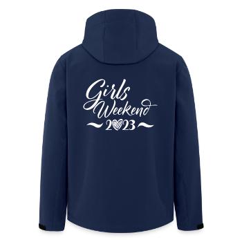 Girls Weekend 2023 Cute Girls Party Trip Vacation - Men’s Recycled Softshell Jacket by Stanley/Stella - navy - Back - AI Model Male 185 light (185cm)
