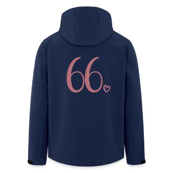 Süße Nummer 66, 66 Jahre alt, 66. Geburtstag Geschenk - Recycelte Männer Softshell-Jacke von Stanley/Stella - Navy - Hinten - AI Model Male 185 light (185cm)