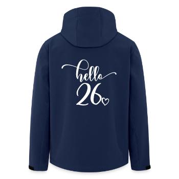 Hello 26 - Cute 26th Birthday Gift For Women - Men’s Recycled Softshell Jacket by Stanley/Stella - navy - Back - AI Model Male 185 light (185cm)
