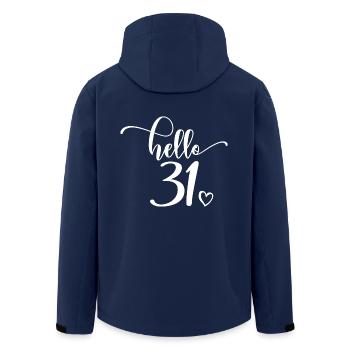 Hello 31 - Cute 31st Birthday Gift For Women - Men’s Recycled Softshell Jacket by Stanley/Stella - navy - Back - AI Model Male 185 light (185cm)