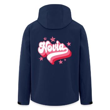 Novia Girlfriend Engagement Bridal Shower Wedding - Men’s Recycled Softshell Jacket by Stanley/Stella - navy - Back - AI Model Male 185 light (185cm)