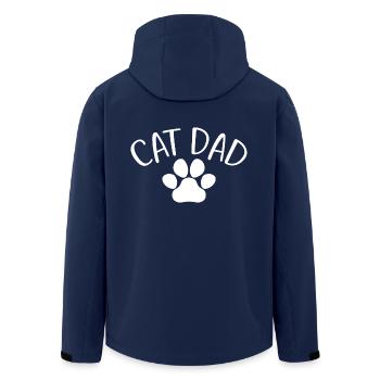 Cat Dad - Cute Paw Cat Lover Dad Cat Owner - Men’s Recycled Softshell Jacket by Stanley/Stella - navy - Back - AI Model Male 185 light (185cm)