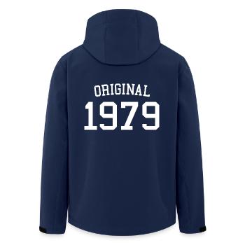 Original 1979 45th Birthday Men Women 45 Years Old - Men’s Recycled Softshell Jacket by Stanley/Stella - navy - Back - AI Model Male 185 light (185cm)