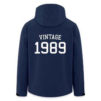 Jahrgang 1989 35. Geburtstag Männer Frauen 35 Jahre alt - Recycelte Männer Softshell-Jacke von Stanley/Stella - Navy - Hinten - AI Model Male 185 light (185cm)