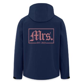 Mme Est. 2023 Fiançailles Mariage Douche nuptiale - Veste softshell homme en polyester recyclé Stanley/Stella - marine - Dos - AI Model Male 185 light (185cm)