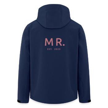 2023 Fiançailles pour la fête de mariage du marié - Veste softshell homme en polyester recyclé Stanley/Stella - marine - Dos - AI Model Male 185 light (185cm)