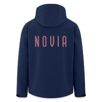 Novia Girlfriend Engagement Bridal Shower Wedding - Men’s Recycled Softshell Jacket by Stanley/Stella - navy - Back - AI Model Male 185 light (185cm)