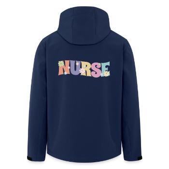 Cool Flower Nurse Gift For Nursing Future Nurse - Men’s Recycled Softshell Jacket by Stanley/Stella - navy - Back - AI Model Male 185 light (185cm)