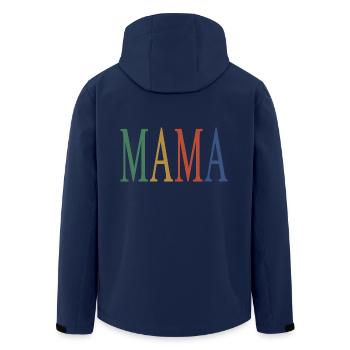 Retro Mama Mother's Day Matching Family For Women - Men’s Recycled Softshell Jacket by Stanley/Stella - navy - Back - AI Model Male 185 light (185cm)