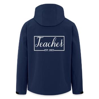 Teacher Est. 2023 Graduated Education Teacher Gift - Men’s Recycled Softshell Jacket by Stanley/Stella - navy - Back - AI Model Male 185 light (185cm)