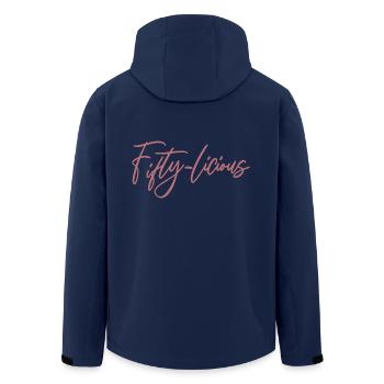 Fifty-Licious Funny 50th Birthday Party Männer Frauen - Recycelte Männer Softshell-Jacke von Stanley/Stella - Navy - Hinten - AI Model Male 185 light (185cm)
