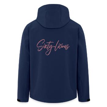Sixty-Licious Funny 60th Birthday Party Men Women - Men’s Recycled Softshell Jacket by Stanley/Stella - navy - Back - AI Model Male 185 light (185cm)