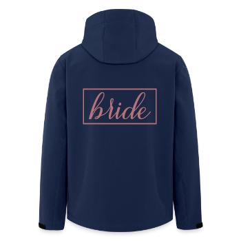 Bride Matching Couple Engagement Wedding Honeymoon - Men’s Recycled Softshell Jacket by Stanley/Stella - navy - Back - AI Model Male 185 light (185cm)