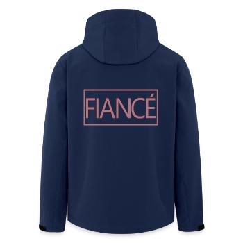 Fiancé Matching Engagement Gift Groom's Wedding - Men’s Recycled Softshell Jacket by Stanley/Stella - navy - Back - AI Model Male 185 light (185cm)