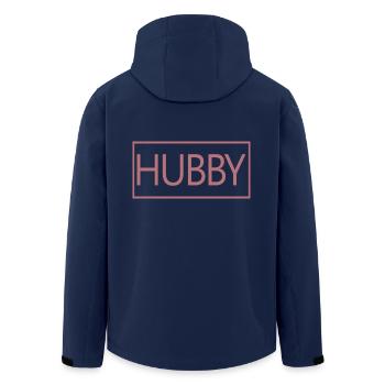 Hubby Matching Engagement Wedding Honeymoon - Men’s Recycled Softshell Jacket by Stanley/Stella - navy - Back - AI Model Male 185 light (185cm)