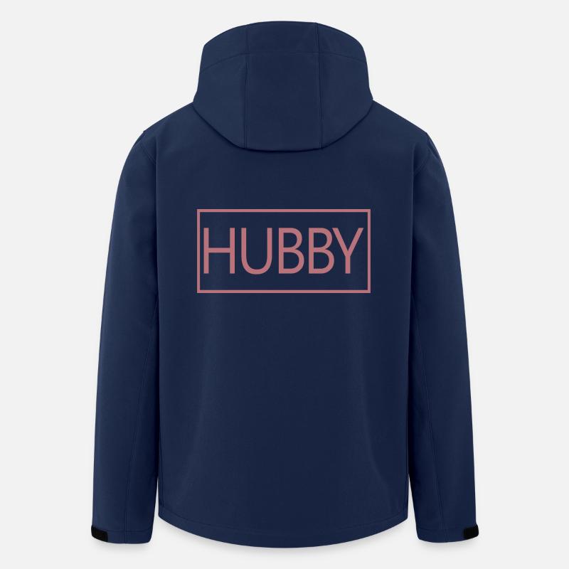 Hubby Matching Engagement Wedding Honeymoon - Men’s Recycled Softshell Jacket by Stanley/Stella - navy