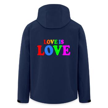 Love is love - Veste softshell homme en polyester recyclé Stanley/Stella - marine - Dos - AI Model Male 185 light (185cm)