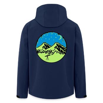 Starry Sky Mountains Telescope - Men’s Recycled Softshell Jacket by Stanley/Stella - navy - Back - AI Model Male 185 light (185cm)