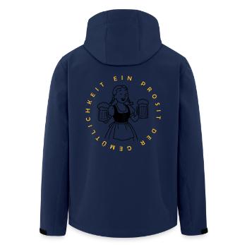 Bier Mädchen - Ein Prosit Der Gemütlichkeit - Recycelte Männer Softshell-Jacke von Stanley/Stella - Navy - Hinten - AI Model Male 185 light (185cm)