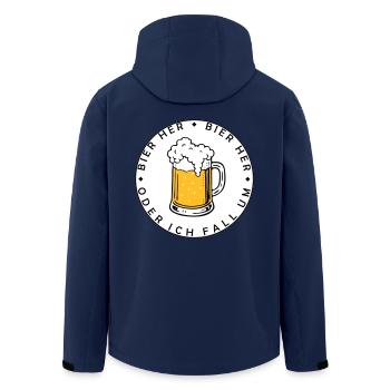 Bees here - Oder ich fall um! - Men’s Recycled Softshell Jacket by Stanley/Stella - navy - Back - AI Model Male 185 light (185cm)