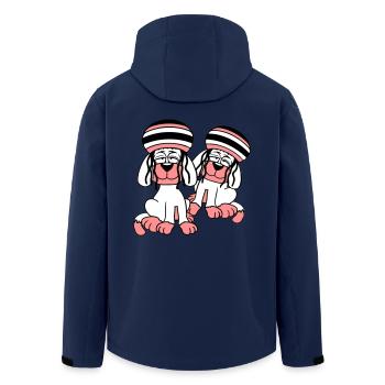2 Hunde Reggae Rastalocken Mütze Chill Entspannt - Recycelte Männer Softshell-Jacke von Stanley/Stella - Navy - Hinten - AI Model Male 185 light (185cm)