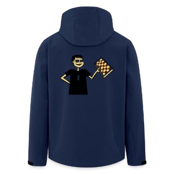 Chess Nerd Hobby Board Game Gift Glasses Cool - Men’s Recycled Softshell Jacket by Stanley/Stella - navy - Back - AI Model Male 185 light (185cm)