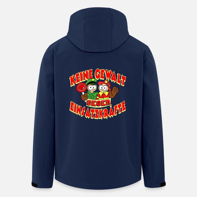 Keine Gewalt gegen Einsatzkräfte - Recycelte Männer Softshell-Jacke von Stanley/Stella - Navy