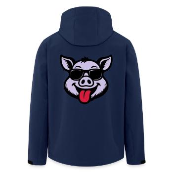 Party Sow Pig Funny - Men’s Recycled Softshell Jacket by Stanley/Stella - navy - Back - AI Model Male 185 light (185cm)
