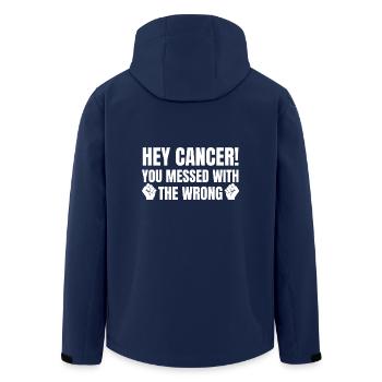 Fuck Cancer Hey cancer you messed with the Wrong! - Men’s Recycled Softshell Jacket by Stanley/Stella - navy - Back - AI Model Male 185 light (185cm)