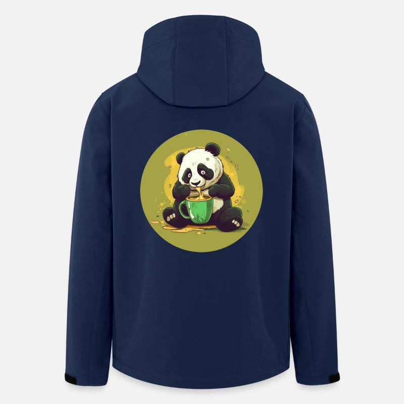 Panda mit Kaffee und Zuckerschock - Recycelte Männer Softshell-Jacke von Stanley/Stella - Navy