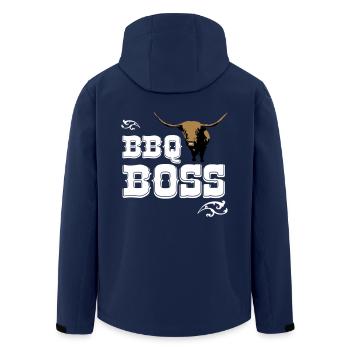 BBQ Boss - Recycelte Männer Softshell-Jacke von Stanley/Stella - Navy - Hinten - AI Model Male 185 light (185cm)