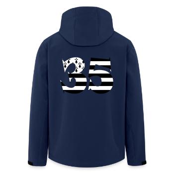 35 Britain Flag - Men’s Recycled Softshell Jacket by Stanley/Stella - navy - Back - AI Model Male 185 light (185cm)