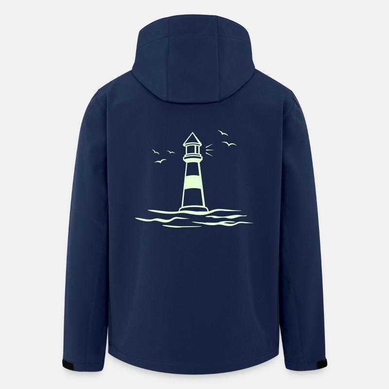 Leuchtturm, Meer, Möwen - Recycelte Männer Softshell-Jacke von Stanley/Stella - Navy