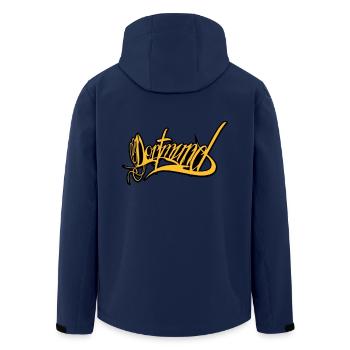 Dortmund - Men’s Recycled Softshell Jacket by Stanley/Stella - navy - Back - AI Model Male 185 light (185cm)