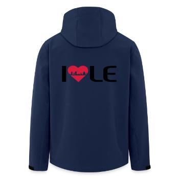 I love LE - Recycelte Männer Softshell-Jacke von Stanley/Stella - Navy - Hinten - AI Model Male 185 light (185cm)