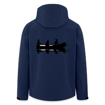 Kanu Indianer Silhouette Geschenkidee Amerika - Recycelte Männer Softshell-Jacke von Stanley/Stella - Navy - Hinten - AI Model Male 185 light (185cm)