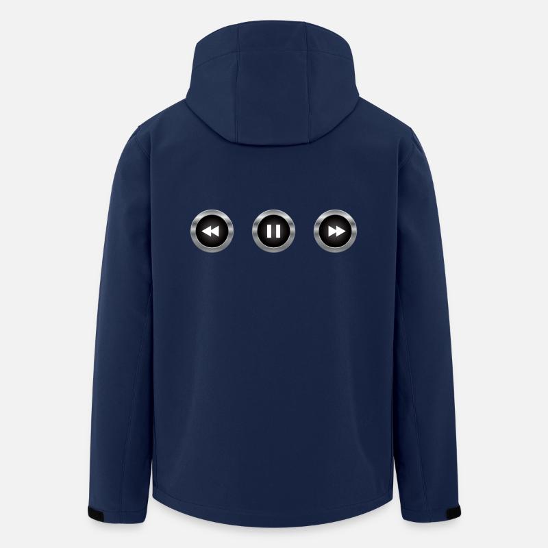 Audio control buttons - Men’s Recycled Softshell Jacket by Stanley/Stella - navy