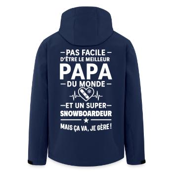 Herz + Snowboard – Super Snowboarder Papa - Recycelte Männer Softshell-Jacke von Stanley/Stella - Navy - Hinten - AI Model Male 185 light (185cm)