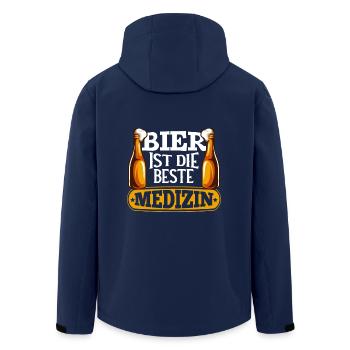 Bier ist die beste Medizin Hopfen Malz und Alkohol - Recycelte Männer Softshell-Jacke von Stanley/Stella - Navy - Hinten - AI Model Male 185 light (185cm)