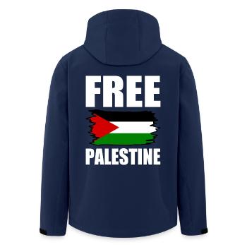 Free palestine - Men’s Recycled Softshell Jacket by Stanley/Stella - navy - Back - AI Model Male 185 light (185cm)
