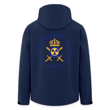 The Swedish Nuclear Weapons Programme - Men’s Recycled Softshell Jacket by Stanley/Stella - navy - Back - AI Model Male 185 light (185cm)