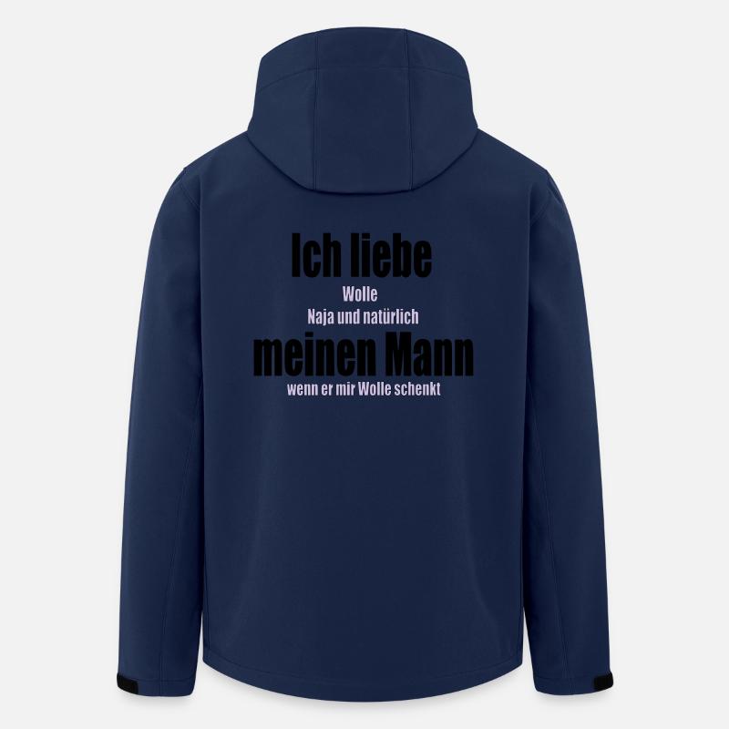 Ich liebe meinen Mann Wolle Stricken Häkeln Nähen - Recycelte Männer Softshell-Jacke von Stanley/Stella - Navy