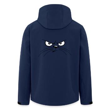 angry cat - Men’s Recycled Softshell Jacket by Stanley/Stella - navy - Back - AI Model Male 185 light (185cm)