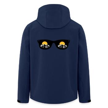 Berge - Recycelte Männer Softshell-Jacke von Stanley/Stella - Navy - Hinten - AI Model Male 185 light (185cm)