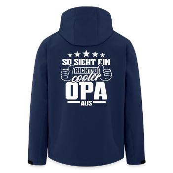 So sieht ein richtig cooler Opa aus - Recycelte Männer Softshell-Jacke von Stanley/Stella - Navy - Hinten - AI Model Male 185 light (185cm)